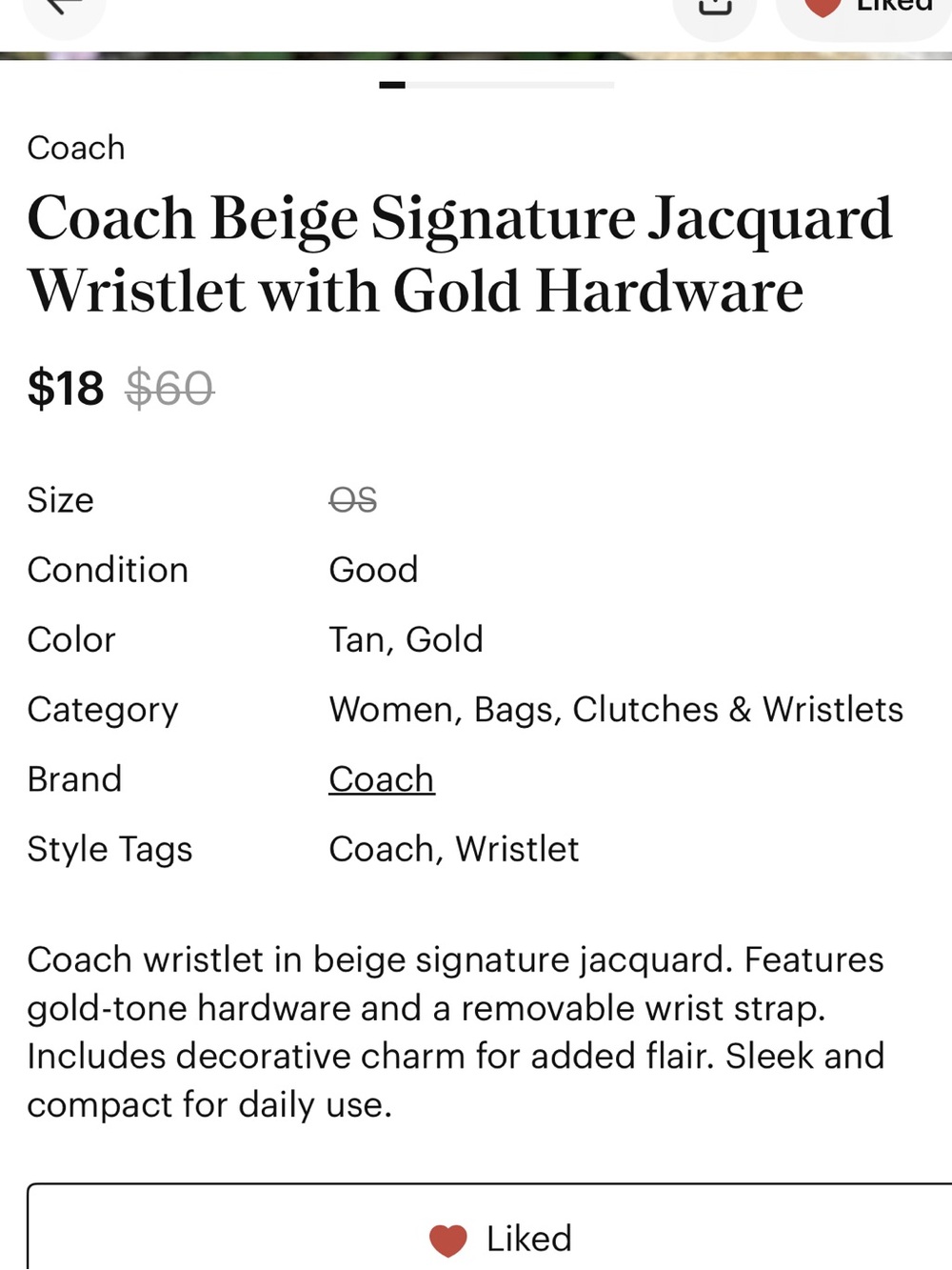 coach wristlet signature jacquard - Picture 8 of 8